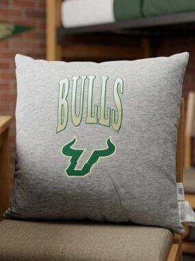 NCAA South Florida Bulls 16" Sweatshirt Throw Pillow Heather Gray Soft Plush New